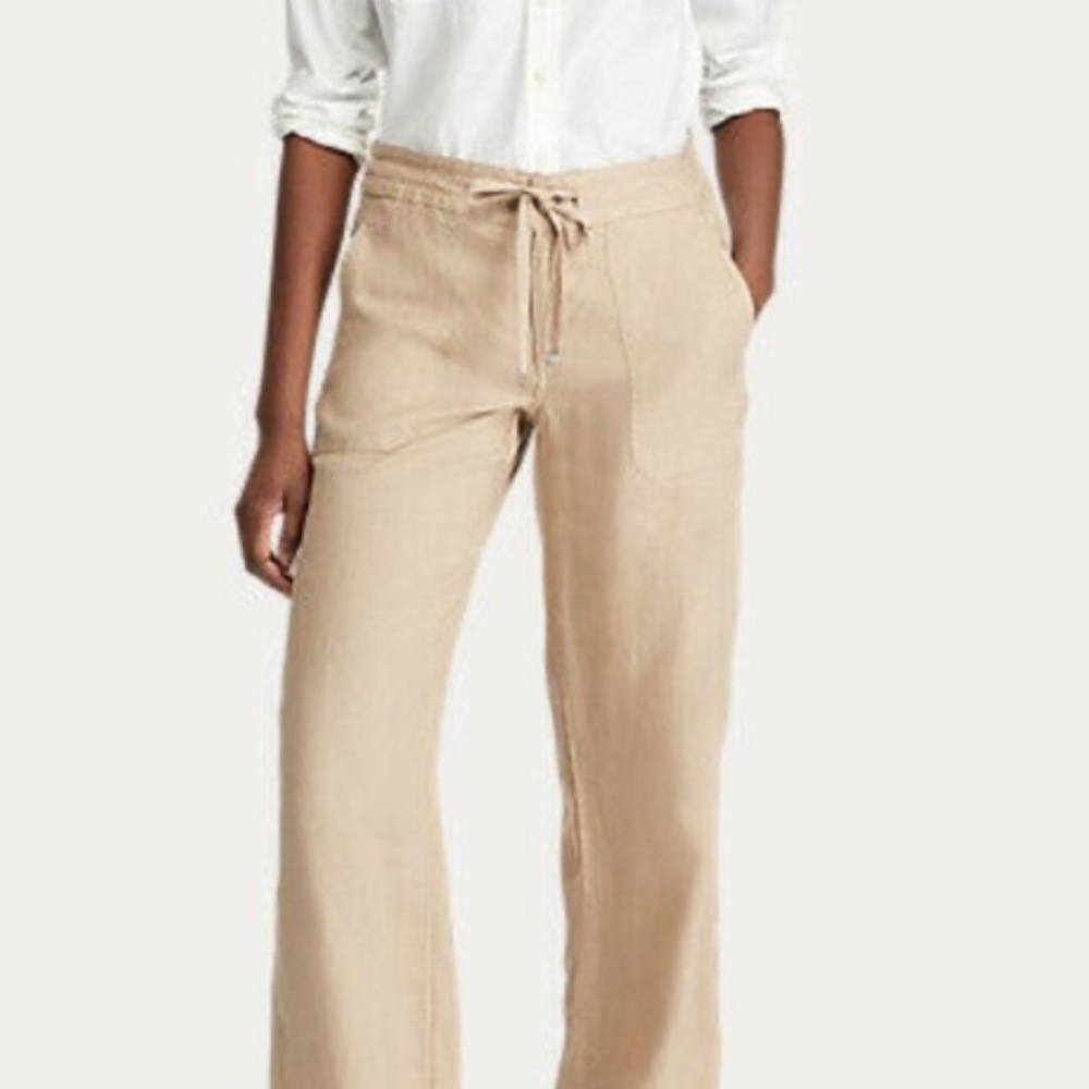 Lauren Ralph Lauren Pants 100% Linen Wide Leg